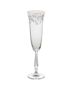 Набор бокалов для шампанского Fregata панто отводка золото 190 мл 6 шт Crystalite bohemia