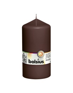 Свеча столбик 15x8 см коричневая Bolsius