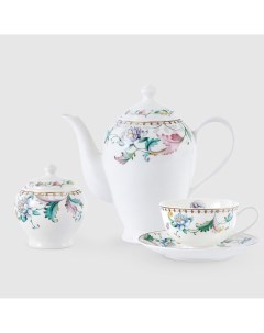 Сервиз чайный Flowering 14 предметов 6 персон Macbeth bone porcelain