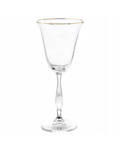 Набор бокалов для белого вина Fregata отводка золото 185 мл 6 шт Crystalite bohemia