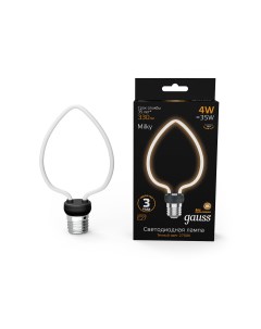 Лампа Filament Artline Heart 4W 330lm 2700К Е27 milky LED 1 10 100 Gauss