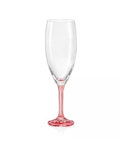 Набор бокалов Магнолия для шампанского pink 210 мл 6 шт Crystalex