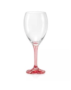Набор бокалов Магнолия для вина pink 350 мл 6 шт Crystalex