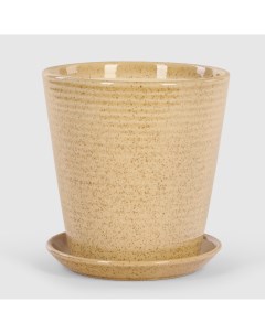 Кашпо керамическое для цветов 13x15см песочный Shine pots