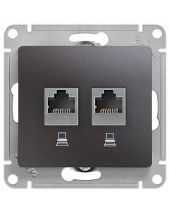 Розетка компьютерная Glossa RJ45 RJ45 графит Schneider electric