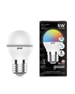 Лампа Шар G45 6W E27 RGBW димирование LED 1 100 Gauss