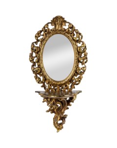 Зеркало настенное с полочкой бронза 18х9х35 см Гласар