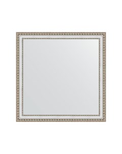 Зеркало в багетной раме золотые бусы на серебре 60 мм 75х75 см Evoform