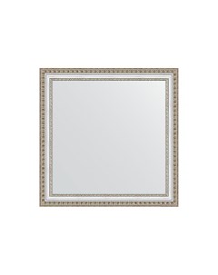 Зеркало в багетной раме золотые бусы на серебре 60 мм 65х65 см Evoform