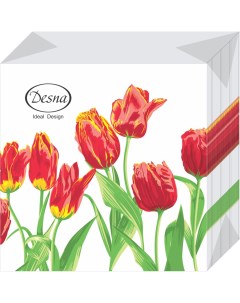 Салфетки бумажные тюльпаны красная леди 40л Desna design