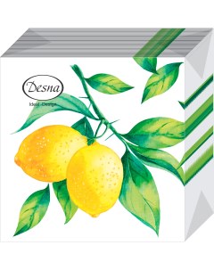 Салфетки бумажные лимон 40л Desna design