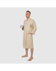 Халат мужской Sauna Kimono Brown XL вафельный Asil