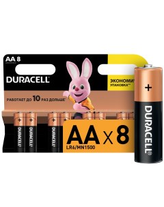 Батарейки AA 3В 8шт Duracell