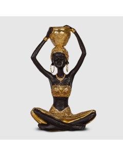 Подсвечник декоративный африканка с вазой 16 5x9 5x26 5 см Delux quanzhou