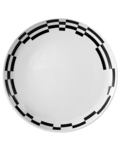 Тарелка десертная Tom Черно белые полоски 19 см Thun
