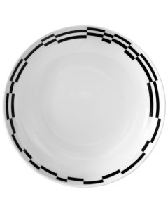 Тарелка глубокая Tom Черно белые полоски 20 см Thun
