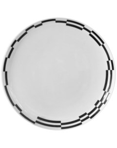 Тарелка мелкая Tom Черно белые полоски 26 см Thun