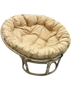 Кресло папасан brown с подушкой бежевое Rattan grand
