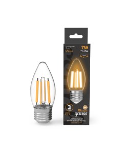 Лампа Filament Свеча 7W 550lm 2700К Е27 LED 1 10 50 Gauss