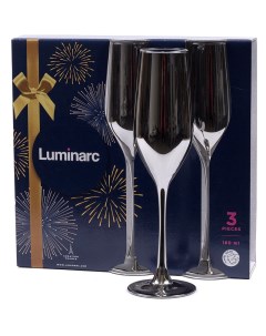 Набор бокалов для шампанского Celeste Shiny Graphite 160 мл 3 шт Luminarc