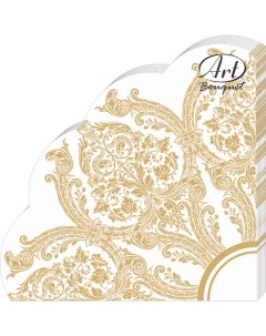 Салфетки бумажные royal золото на белом 3сл 12л Art bouquet