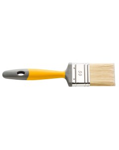 Кисть плоская N90 желтая 50 мм светлая щетина ручка 2К Hardy