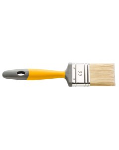 Кисть плоская N90 желтая 25 мм светлая щетина полиэстер ручка 2К Hardy