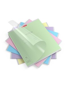 Тетрадь школьная ученическая с пластиковой обложкой на скобе Классика CoverPrо в клетку A5 18 листов Erich krause