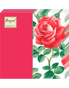 Салфетки бумажные английская роза mix красные 2сл 20л Bouquet de luxe