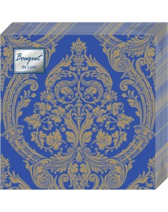 Салфетки бумажные золото на синем 24х24 3сл 25л Bouquet de luxe