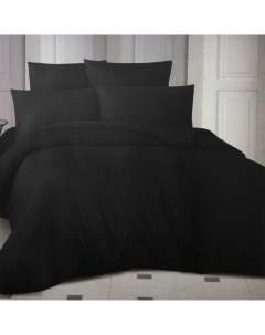 Комплект постельного белья Ранфорс чёрный Полуторный La besse