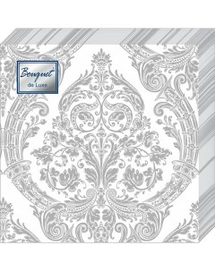 Салфетки бумажные серебро на белом 24х24 3сл 25л Bouquet de luxe