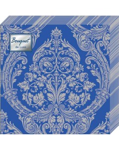 Салфетки бумажные серебро на синем 24х24 3сл 25л Bouquet de luxe