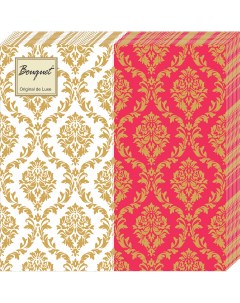 Салфетки бумажные mix золотой орнамент 2сл 20л Bouquet de luxe