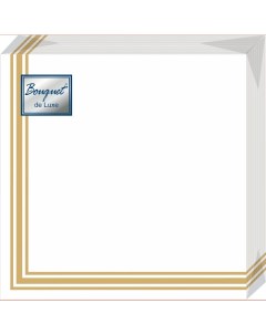 Салфетки бумажные рамка золотая 24х24 3сл 25л Bouquet de luxe