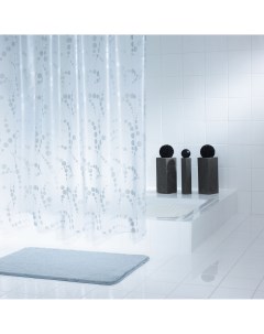 Штора для ванных комнат Dots серый серебряный 180 200 Ridder