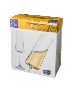 Набор бокалов для шампанского Экстра 210 мл 6 шт Bohemia crystall
