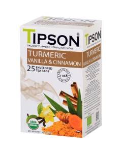 Чай органический Куркума корица с ванилью 25 пакетиков Tipson