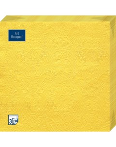 Салфетки бумажные желтый барокко 33х33 3сл 16шт Art bouquet