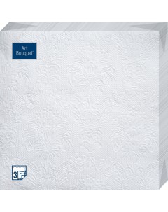 Салфетки бумажные белый барокко 33х33 3сл 16шт Art bouquet