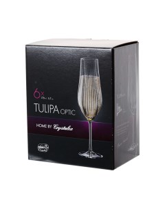 Набор бокалов для шампанского Тулипа оптик 170 мл 6 шт Bohemia crystall