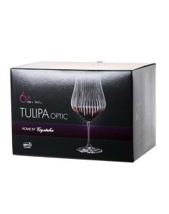 Набор бокалов для вина Тулипа оптик 600 мл 6 шт Bohemia crystall