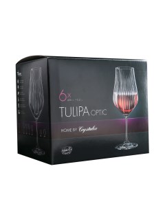Набор бокалов для вина Тулипа оптик 450 мл 6 шт Bohemia crystall