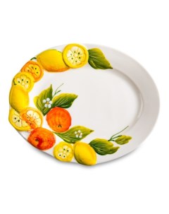 Блюдо овальное Лимоны и апельсины 22х12 см Edelweiss