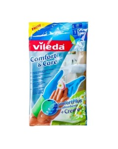 Перчатки Comfort Care для чувствительной кожи с кремом L Vileda