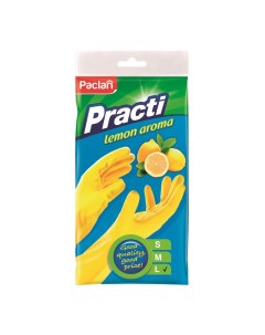 Перчатки резиновые с ароматом лимона L Paclan