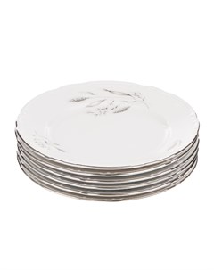 Набор десертных тарелок 1794 декор серебряные колосья отводка платина 17 см 6 шт Thun