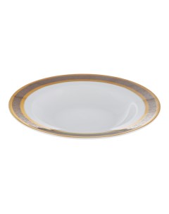 Набор тарелок глубоких 22 см 1794 опал декор широкий кант платина золото Thun