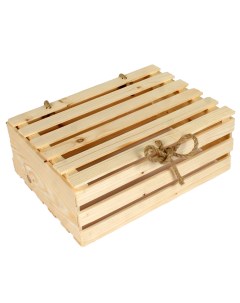Коробка деревянная 305 прямоугольная с крышкой 25х34х12 5 см Grand gift