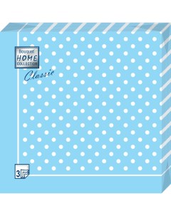 Салфетки бумажные голубая скатерть в горошек 3сл 20л Home collect classic